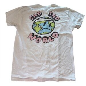 White Sad Sad World Short Sleeve T-Shirt L